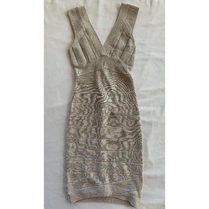GUESS Dalton Bandage Dress gold silver